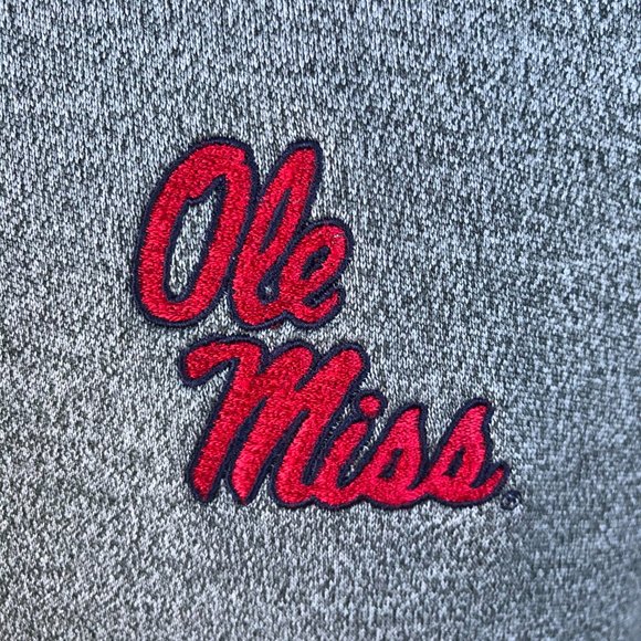ANTIGUA Men's Gray Heather & Navy 'Ole Miss' Quarter Zip Pull Over - Sz MED - Picture 2 of 11